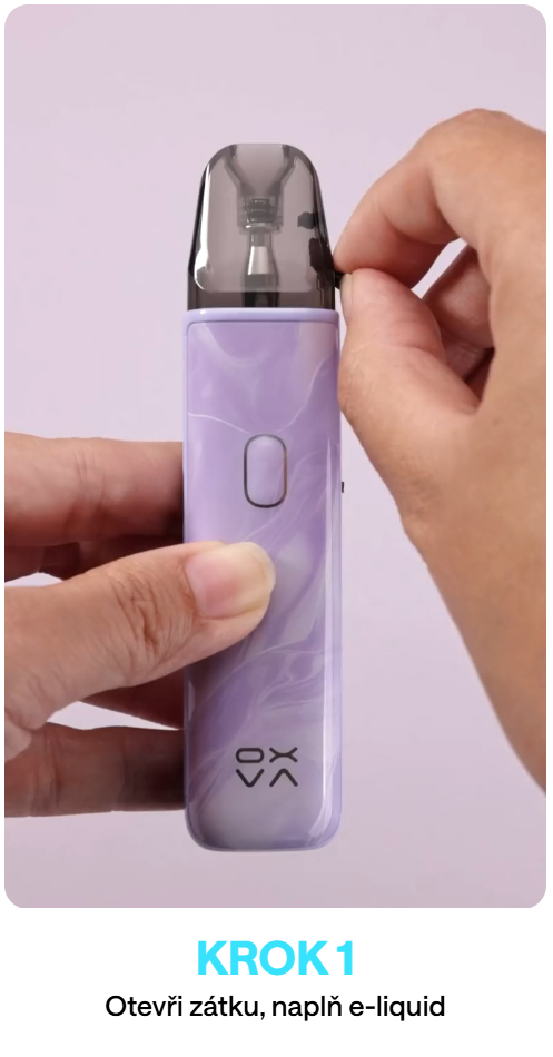 Krok 1 - otevřete zátku a naplňte e-liquid